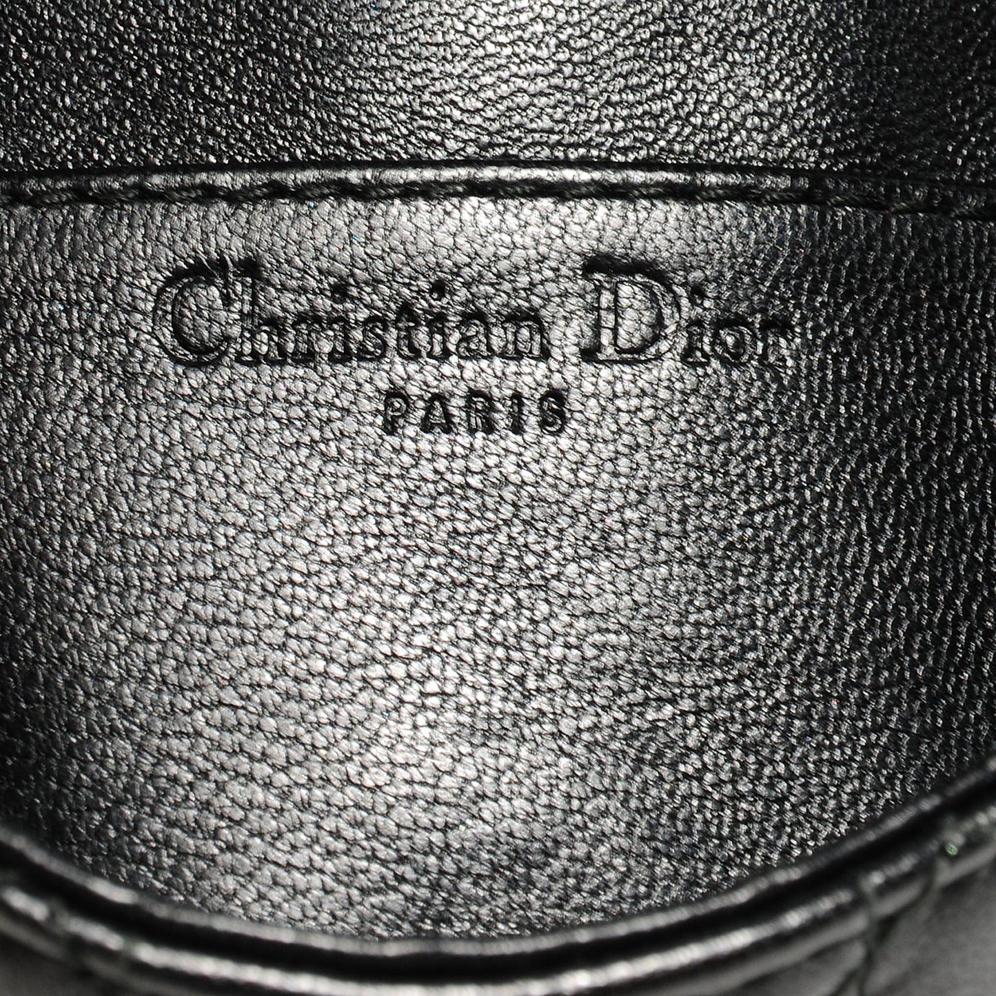 Lambskin Cannage Lady Dior Pochette Black