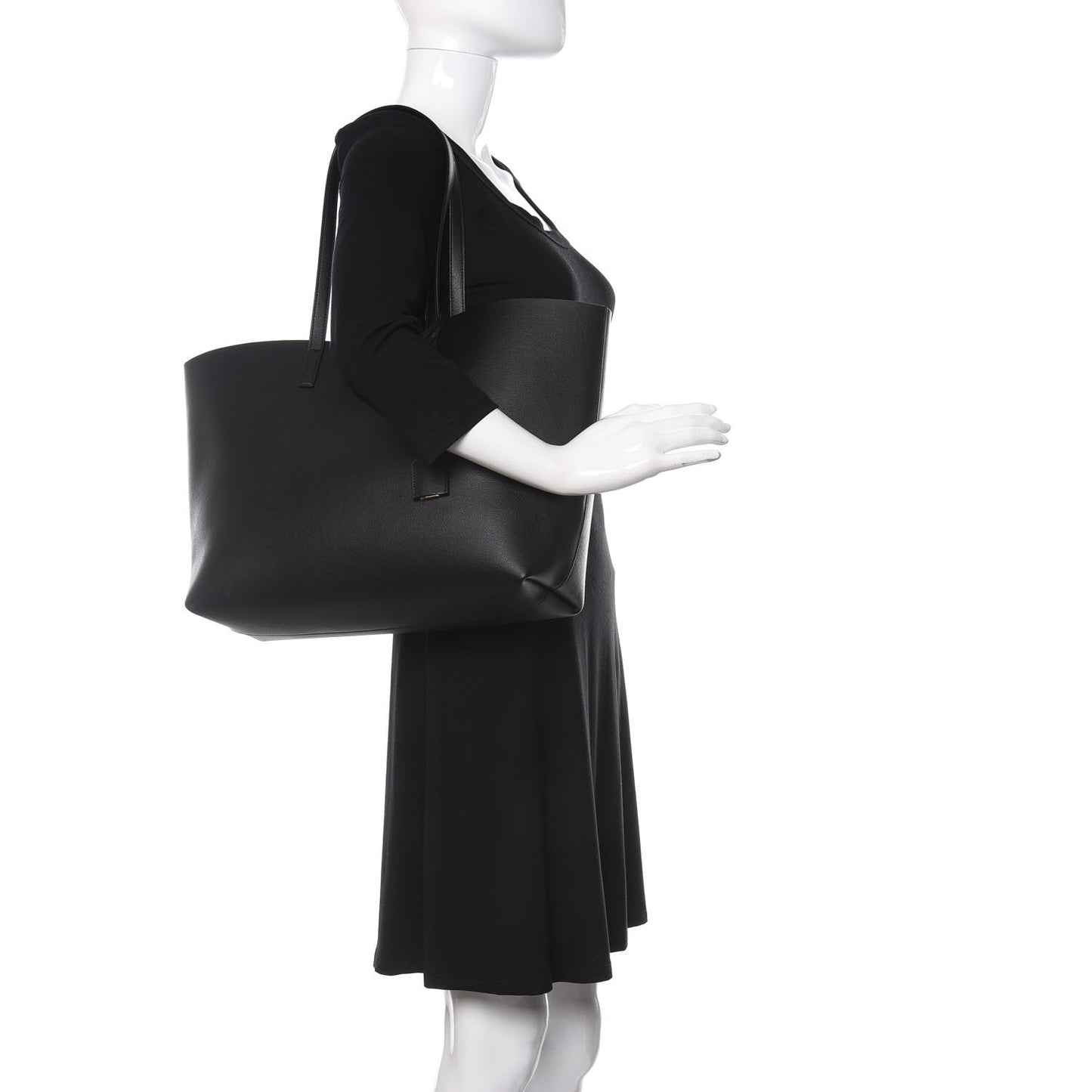Calfskin Large Shopping Tote Black