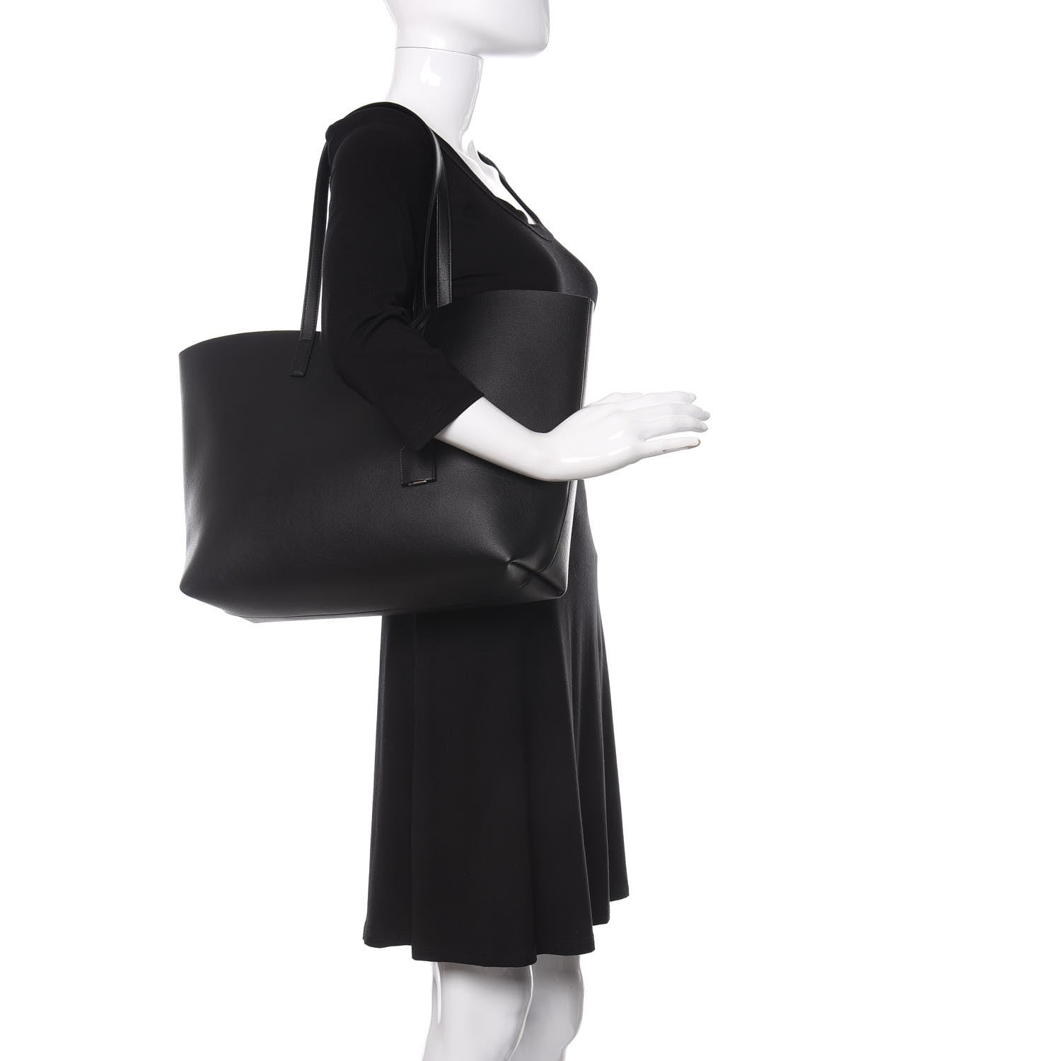 Saint Laurent Calfskin Large Shopping Tote Black 2 of 11