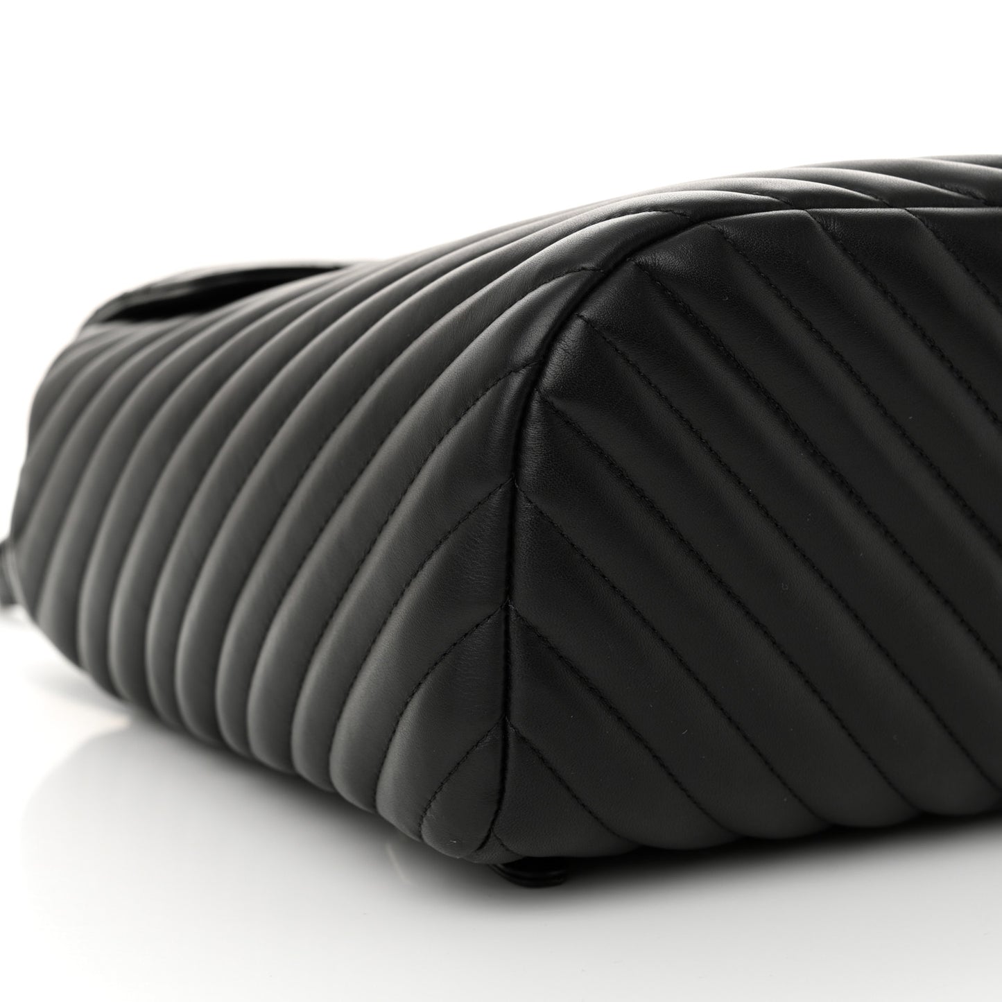 Calfskin Chevron Quilted Large Urban Spirit Backpack Black