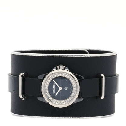 Chanel Stainless Steel Calfskin Diamond Bezel 19mm J12 Quartz Watch Black 2 of 6