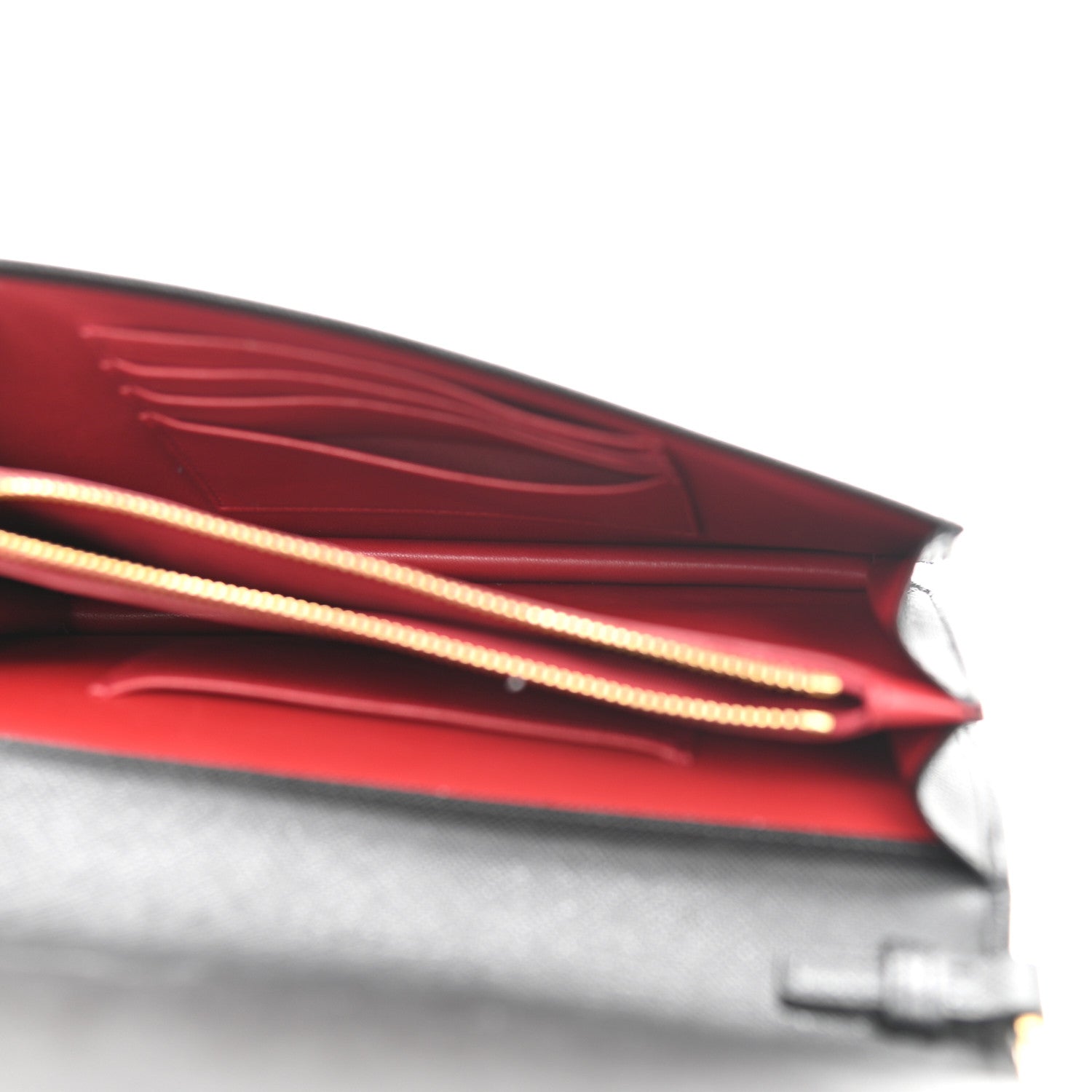 Prada Saffiano Lux Monochrome Chain Wallet Black 5 of 9