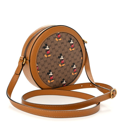 Gucci X DISNEY Mini Vintage GG Supreme Monogram Mickey Mouse Round Shoulder Bag Beige Vintage Sun Oil 3 of 11