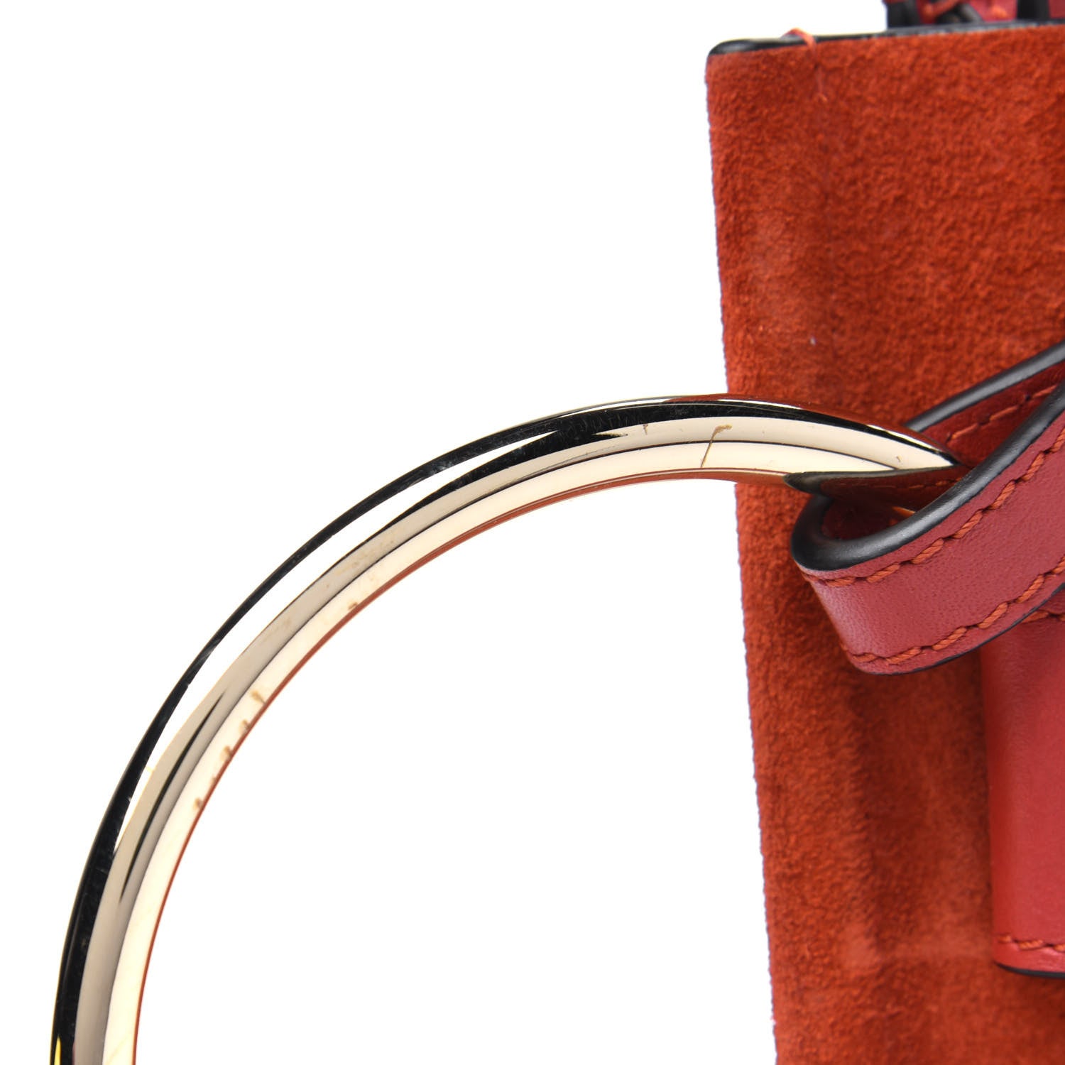 Chloe Suede Calfskin Mini Faye Bracelet Bag Earthy Red 5 of 5