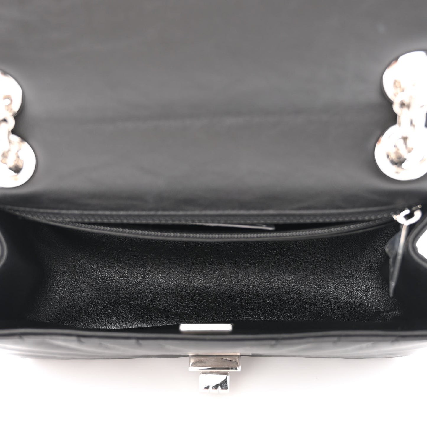 Aged Calfskin Chevron Quilted 2.55 Reissue Mini Flap Black
