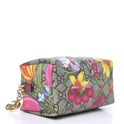 Gucci Soft GG Supreme Monogram Flora Calfskin Small Ophidia Cosmetic Case Beige Ebony Multicolor Rosso 4 of 9