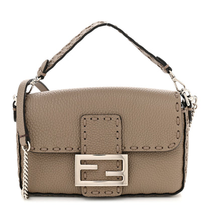 Fendi Cuoio Roma Sellerissima Nappa Sintetica Tape Stitch Mini Baguette Corda 1 of 10