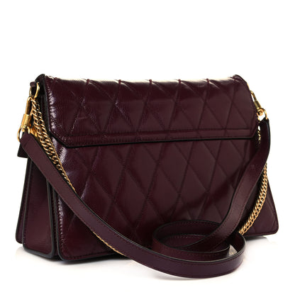 Givenchy Goatskin Quilted Medium GV3 Shoulder Bag Aubergine 2 of 16