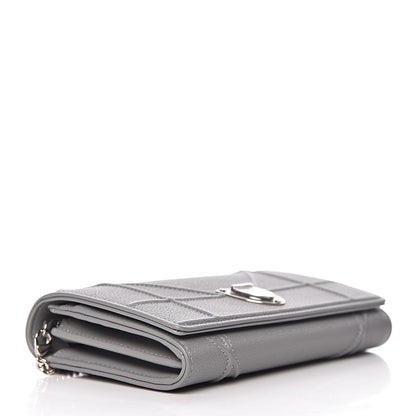 Christian Dior Grained Calfskin Diorama Croisiere Chain Wallet Gris 4 of 10