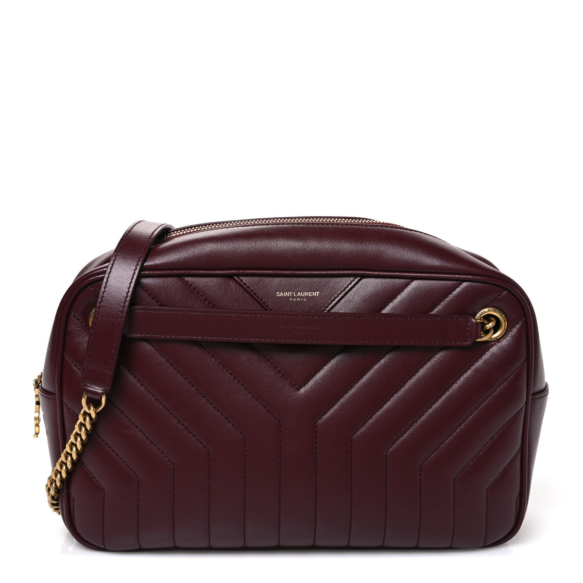 Saint Laurent Calfskin Matelasse Joan Camera Bag Rouge Legion 1 of 9