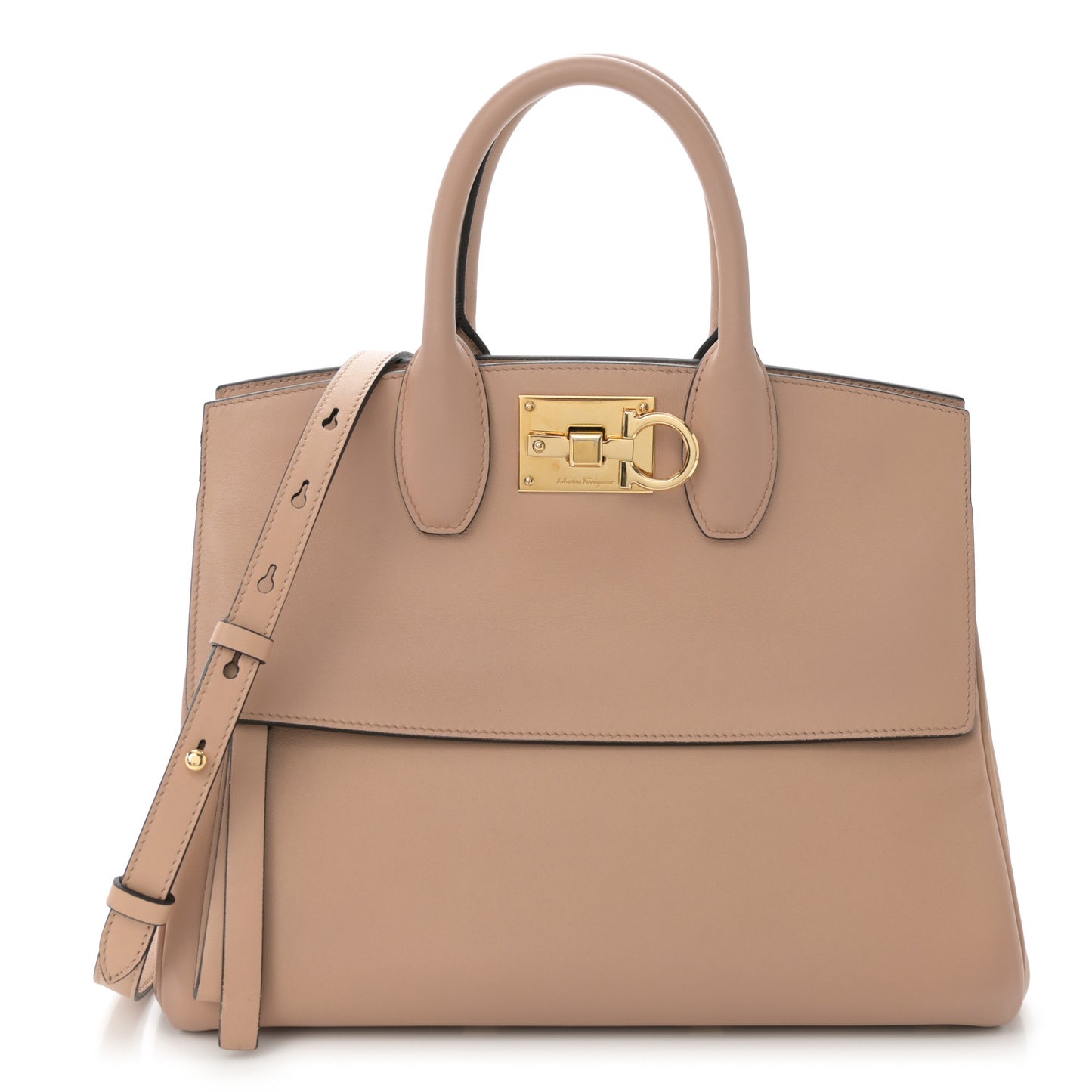 Calfskin Medium Studio Bag Almond