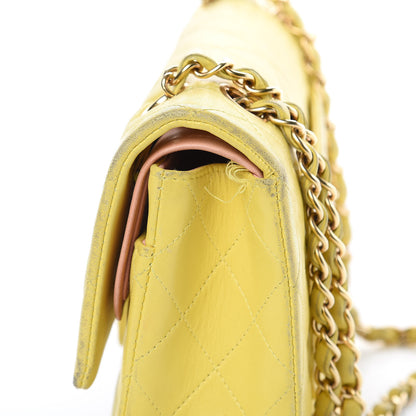Chanel Lambskin Quilted Medium Double Flap Yellow 12 of 24