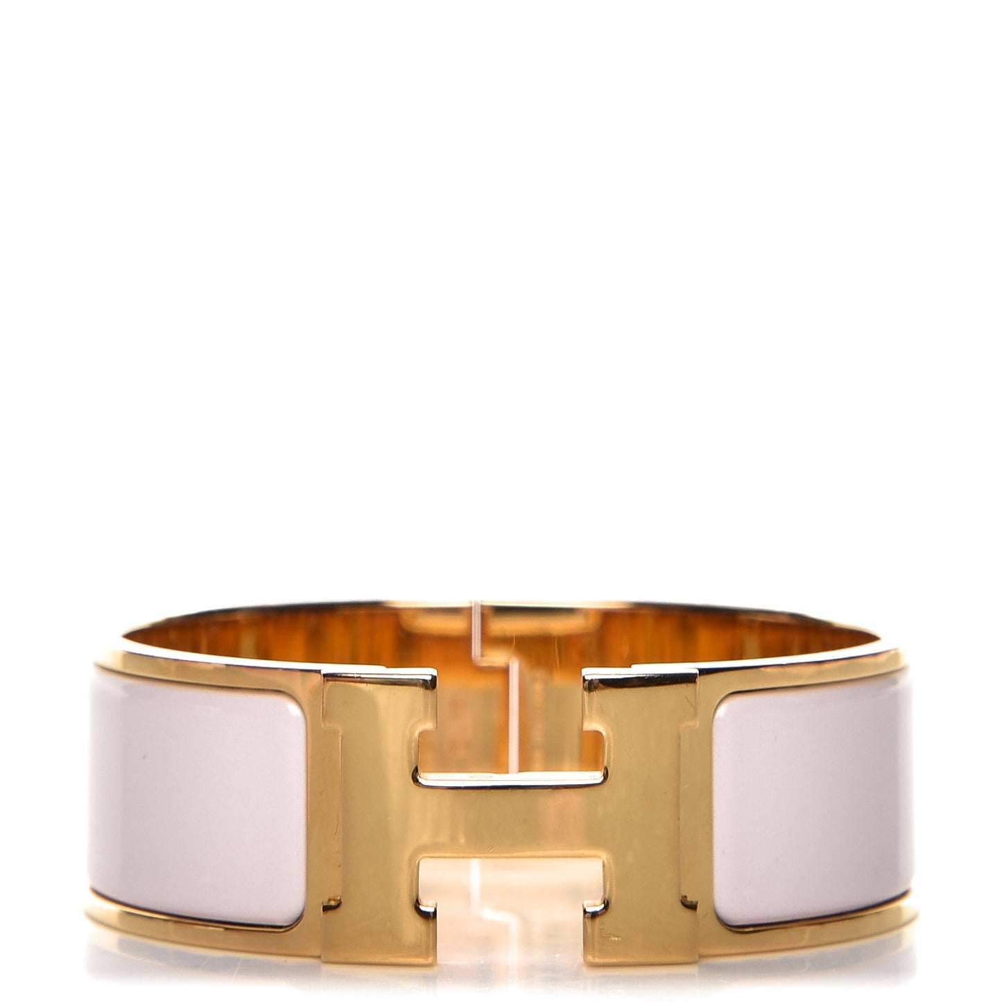 Enamel Wide Clic Clac H PM Bracelet Rose Poudre