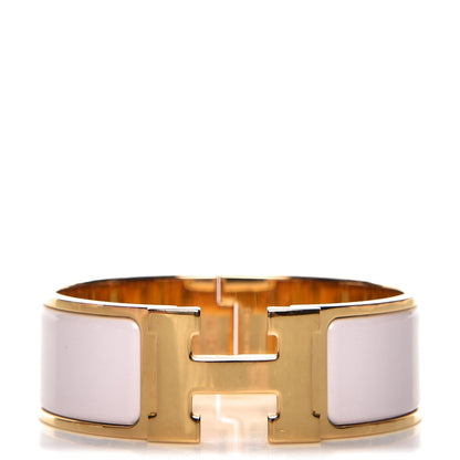 Hermes Enamel Wide Clic Clac H PM Bracelet Rose Poudre 1 of 6