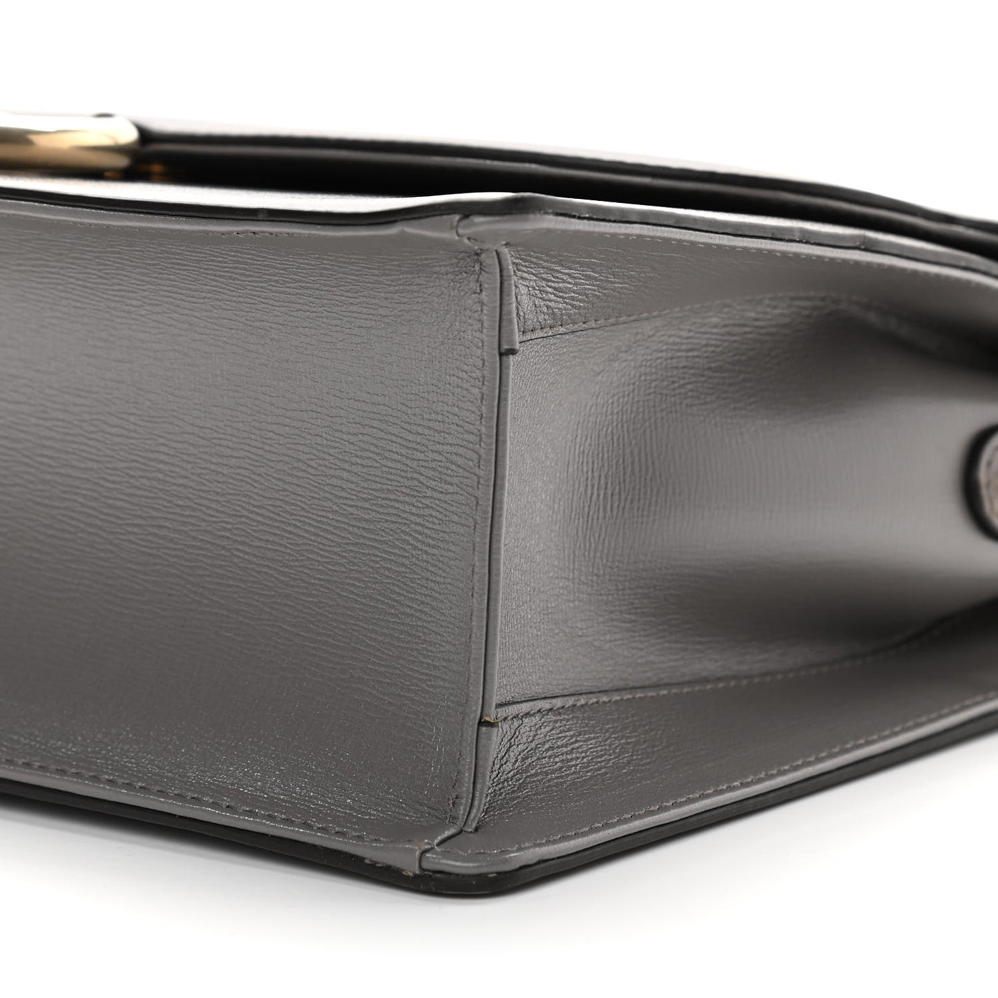 Textured Calfskin Medium Torchon GG Ring Shoulder Bag Grey