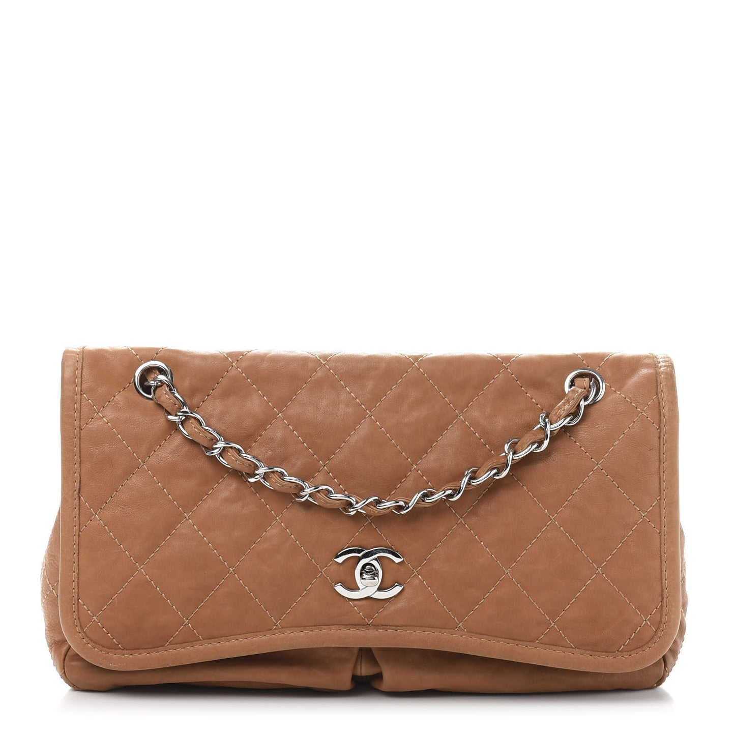 Calfskin Medium Natural Beauty Flap Light Brown