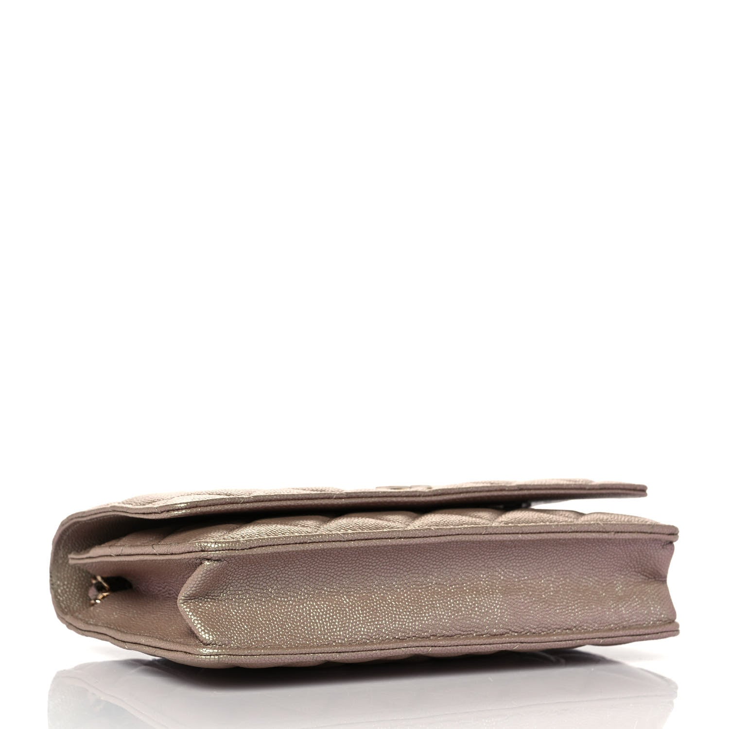 Chanel Iridescent Caviar Quilted Wallet On Chain WOC Beige 4 of 11