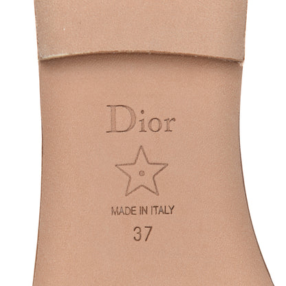 Christian Dior Cotton D-Stripes Embroidered Dway Mules Slide Sandals 37 Deep Ocean 6 of 11
