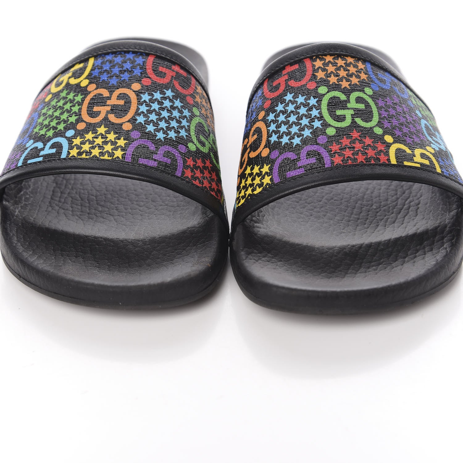 Gucci GG Supreme Monogram Psychedelic Slide Sandals 38 Black Multicolor 9 of 9