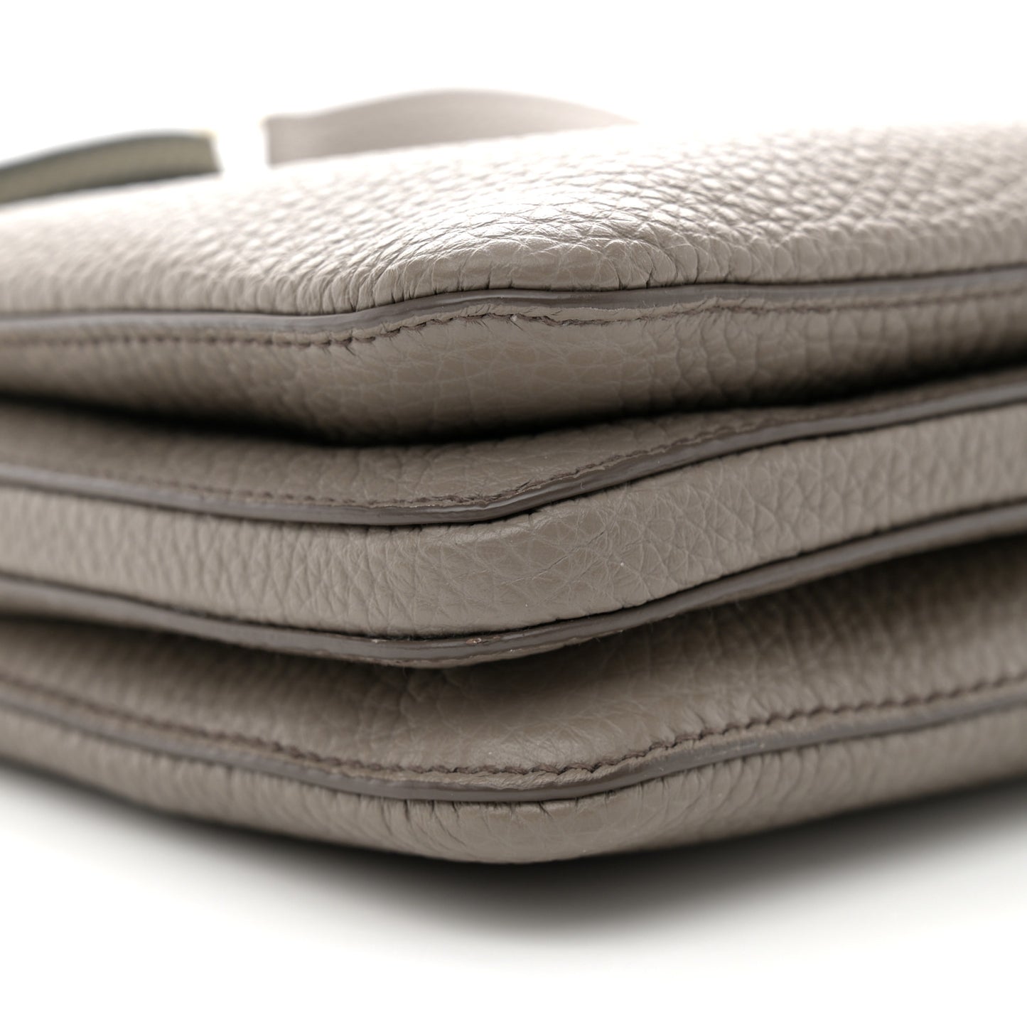 Vitello Daino Soft Mini Zippered Shoulder Bag Argilla