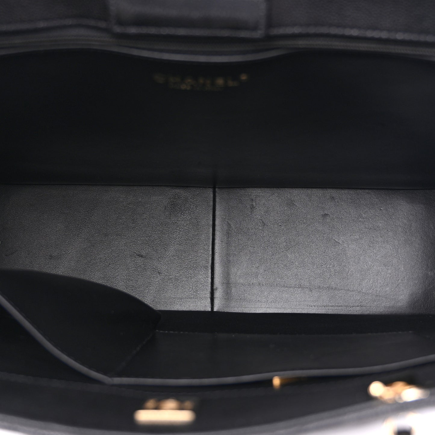Caviar Quilted Large Shopping Tote Black