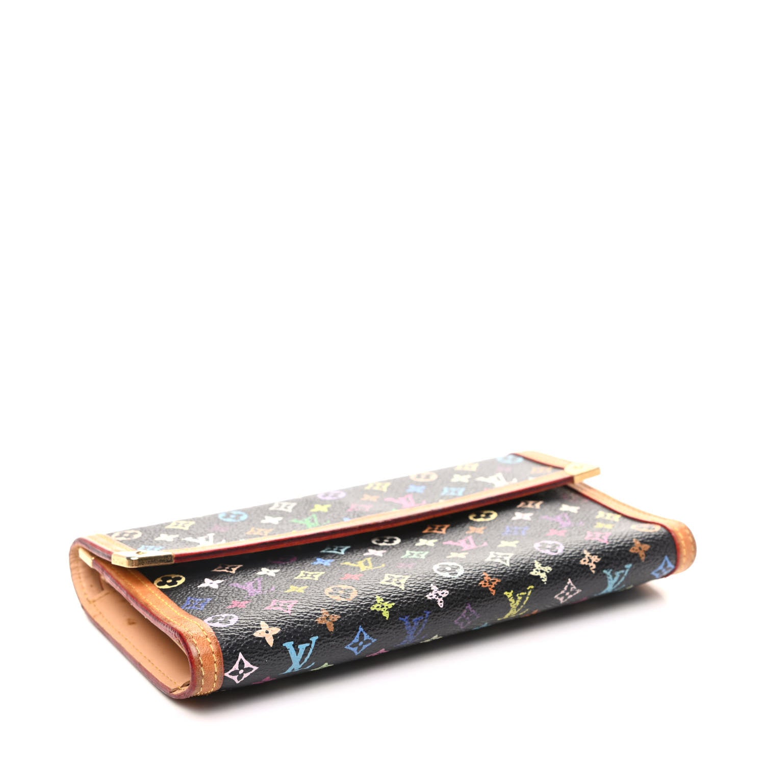Louis Vuitton Monogram Multicolor Porte Tresor International Wallet Black 4 of 9