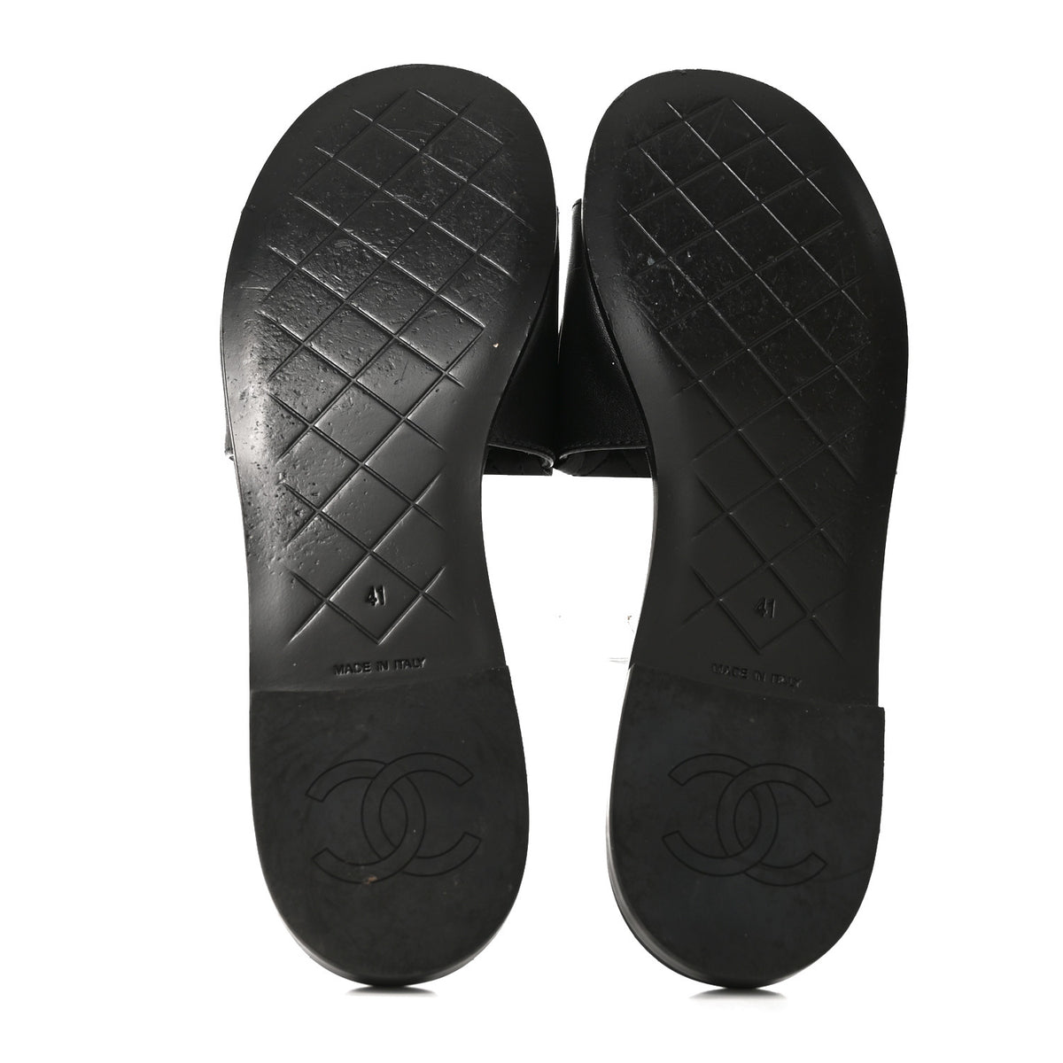 Lambskin Quilted Turnlock Flat Mules 41 Black