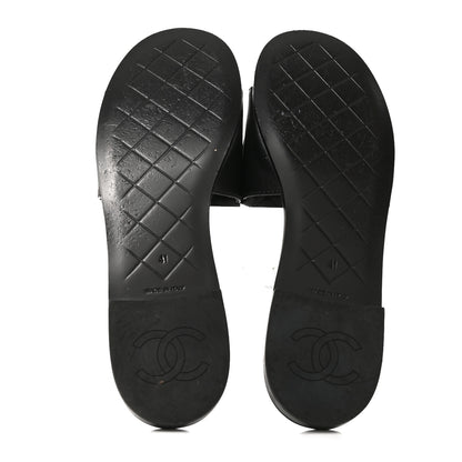 Chanel Lambskin Quilted Turnlock Flat Mules 41 Black 5 of 8