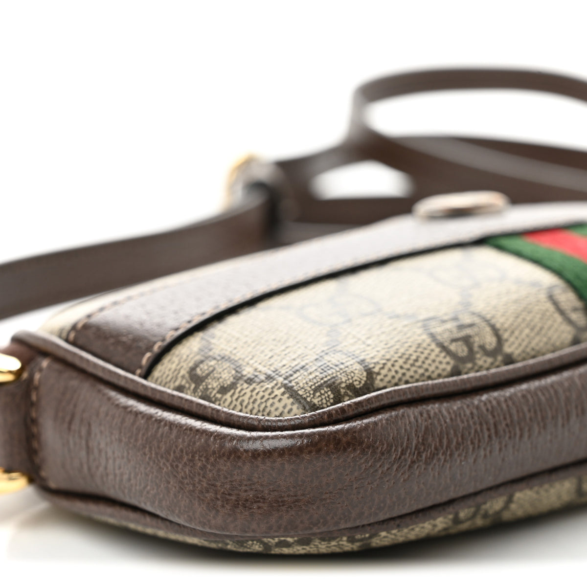 Gucci GG Supreme Monogram Web Mini Ophidia GG Bag Brown 9 of 12