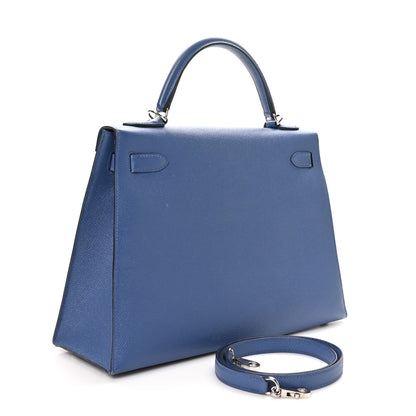 Hermes Epsom Kelly Sellier 32 Bleu Brighton 3 of 13