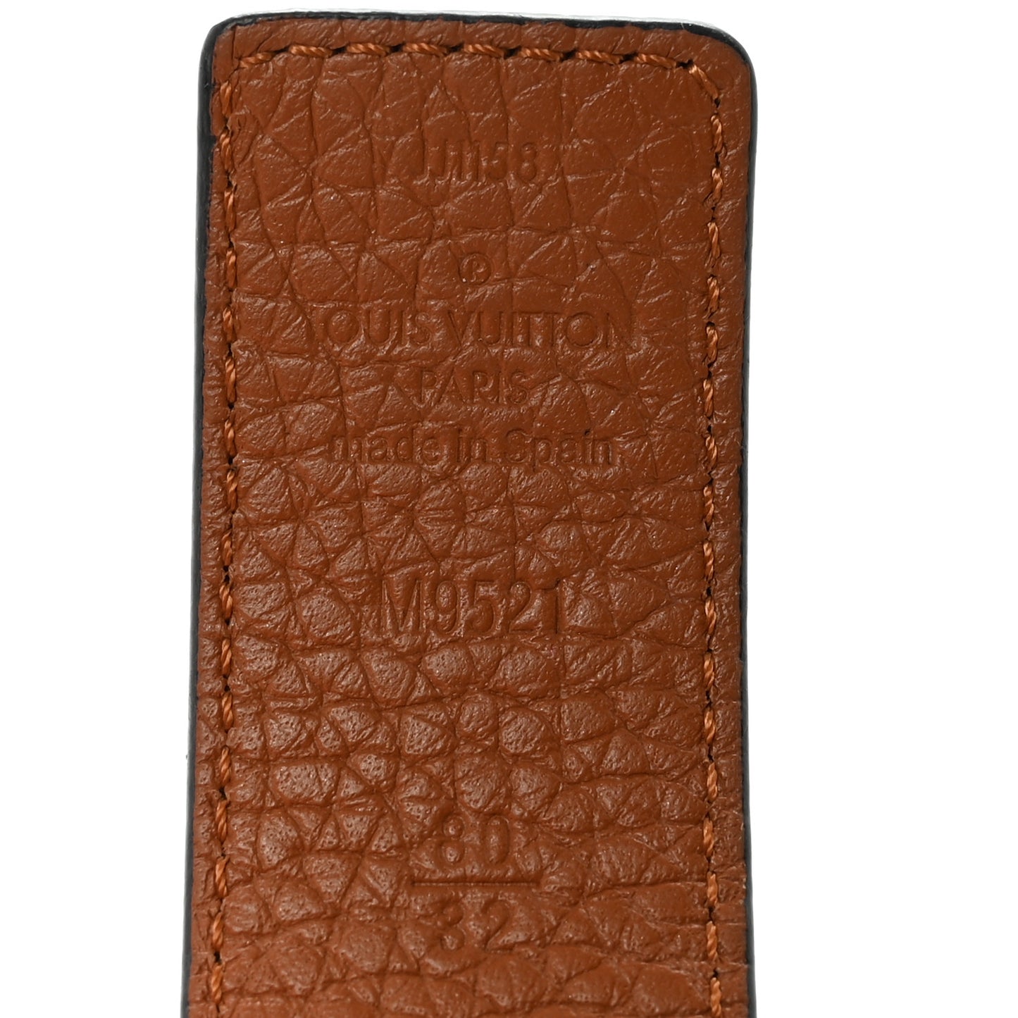 Taurillon Calfskin 30mm LV Initiales Reversible 80 32 Belt Black