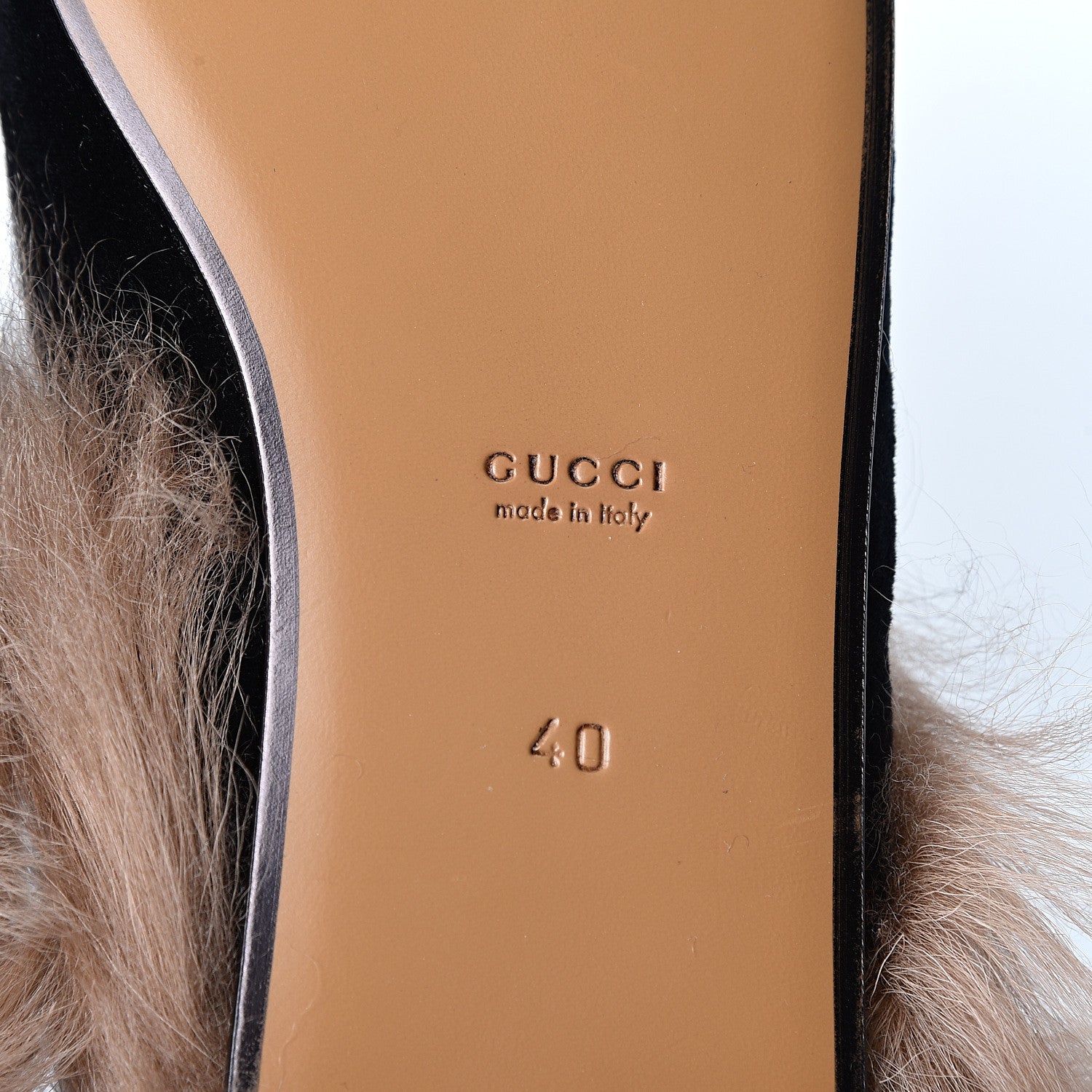 Gucci Velvet Fur Womens Princetown Slippers 40 Black 8 of 9