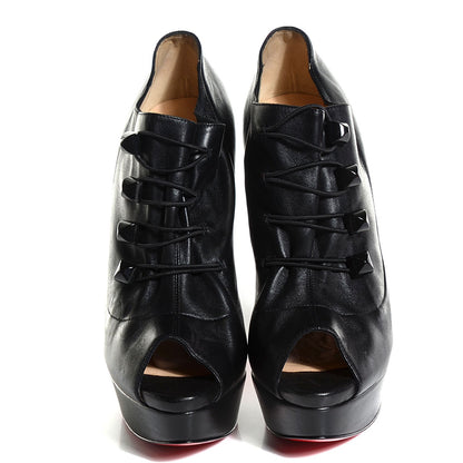 Christian Louboutin Leather Marine 150 Peep Platform Booties 40.5 Black 2 of 5