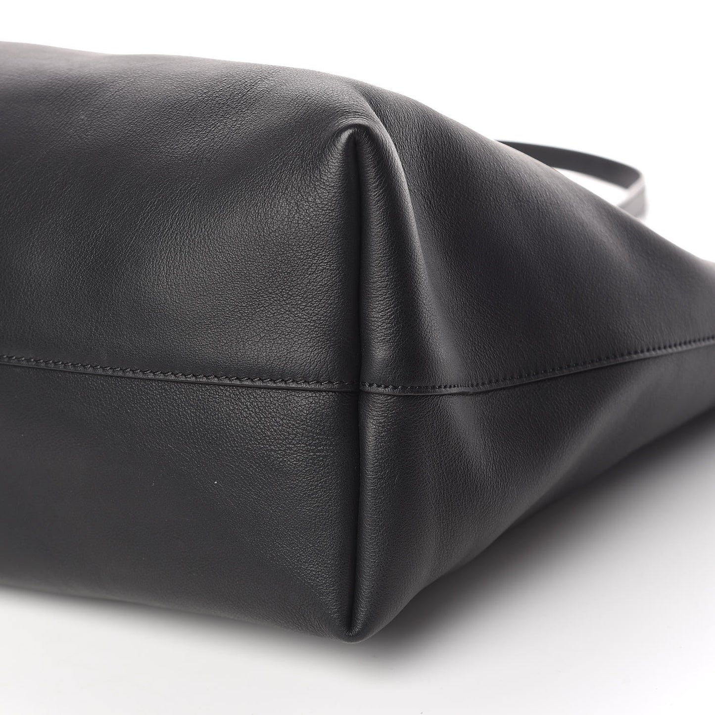 Calfskin Perforated Logo Tote Black