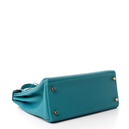 Hermes Togo Kelly Retourne 28 Turquoise 4 of 11