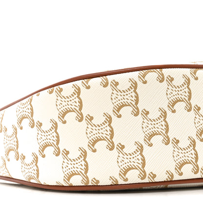 Celine Canvas Calfskin Ava Triomphe Shoulder Bag White 9 of 11