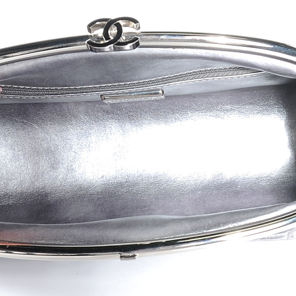 Python Timeless Clutch Dark Silver