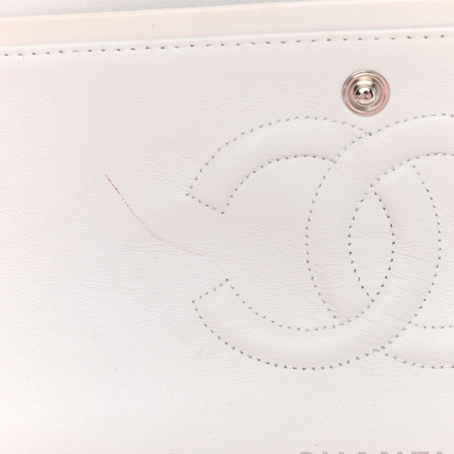 Tweed Medium Double Flap White