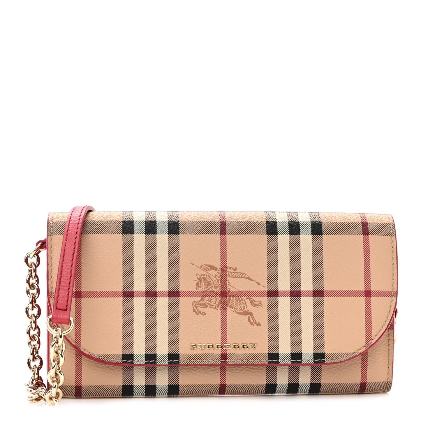 Haymarket Check Henley Wallet On Chain Coral Red
