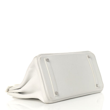 Hermes Taurillon Clemence Birkin 35 White 4 of 21