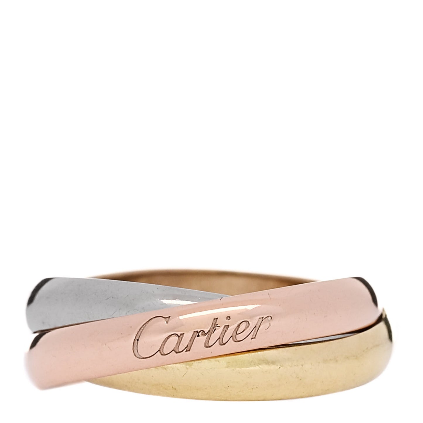 18K Pink Yellow White Gold Small Trinity Ring 48 4.5