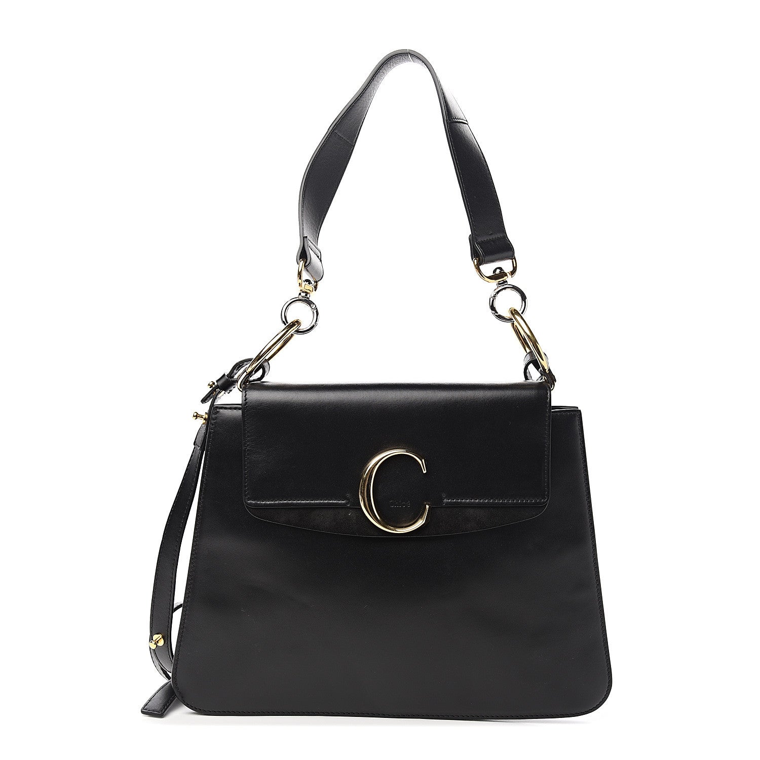 Chloe Calfskin Medium C Shoulder Bag Black 1 of 8