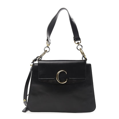 Chloe Calfskin Medium C Shoulder Bag Black 1 of 8