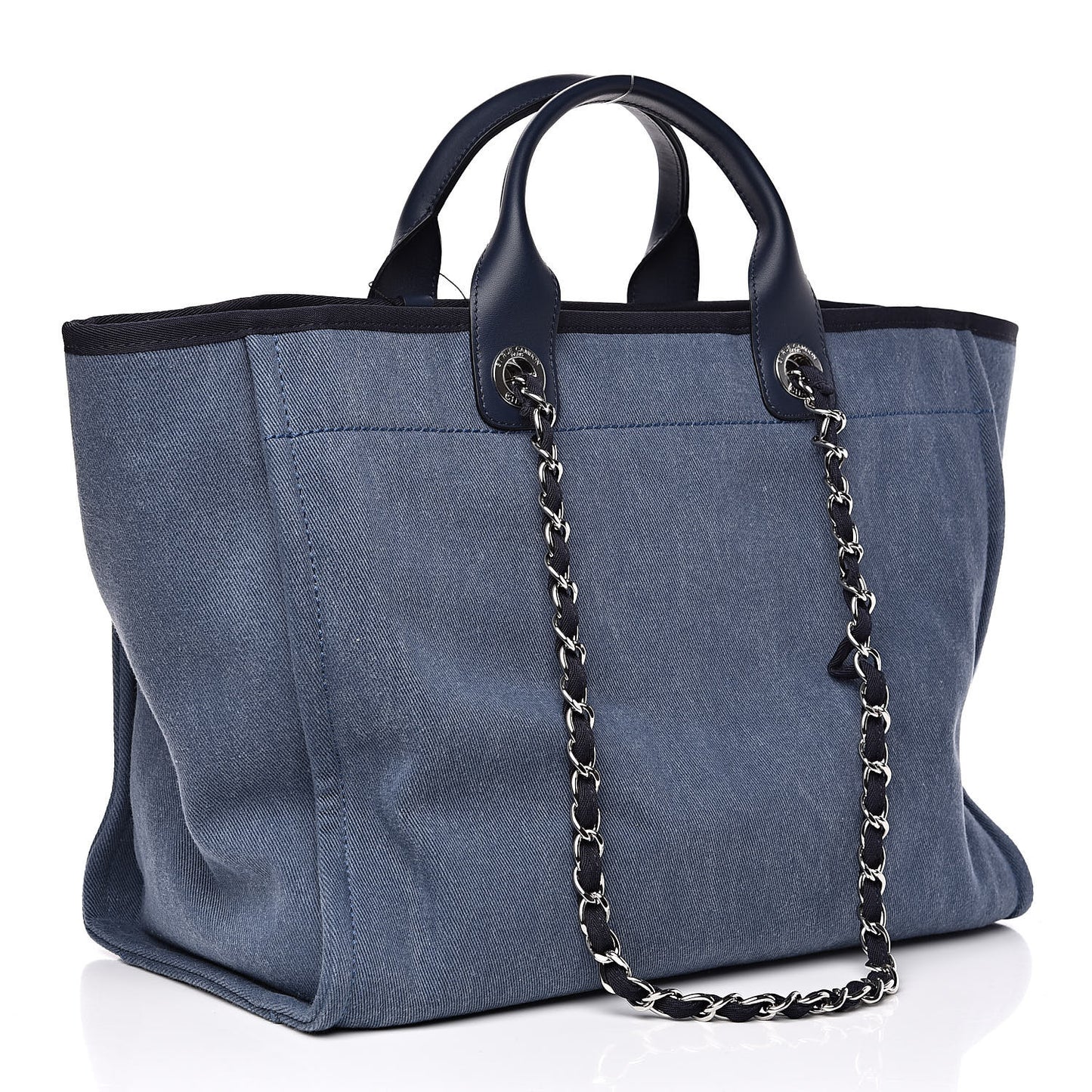 Canvas Sequin Large Deauville Tote Navy