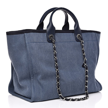 Chanel Canvas Sequin Large Deauville Tote Navy 3 of 11