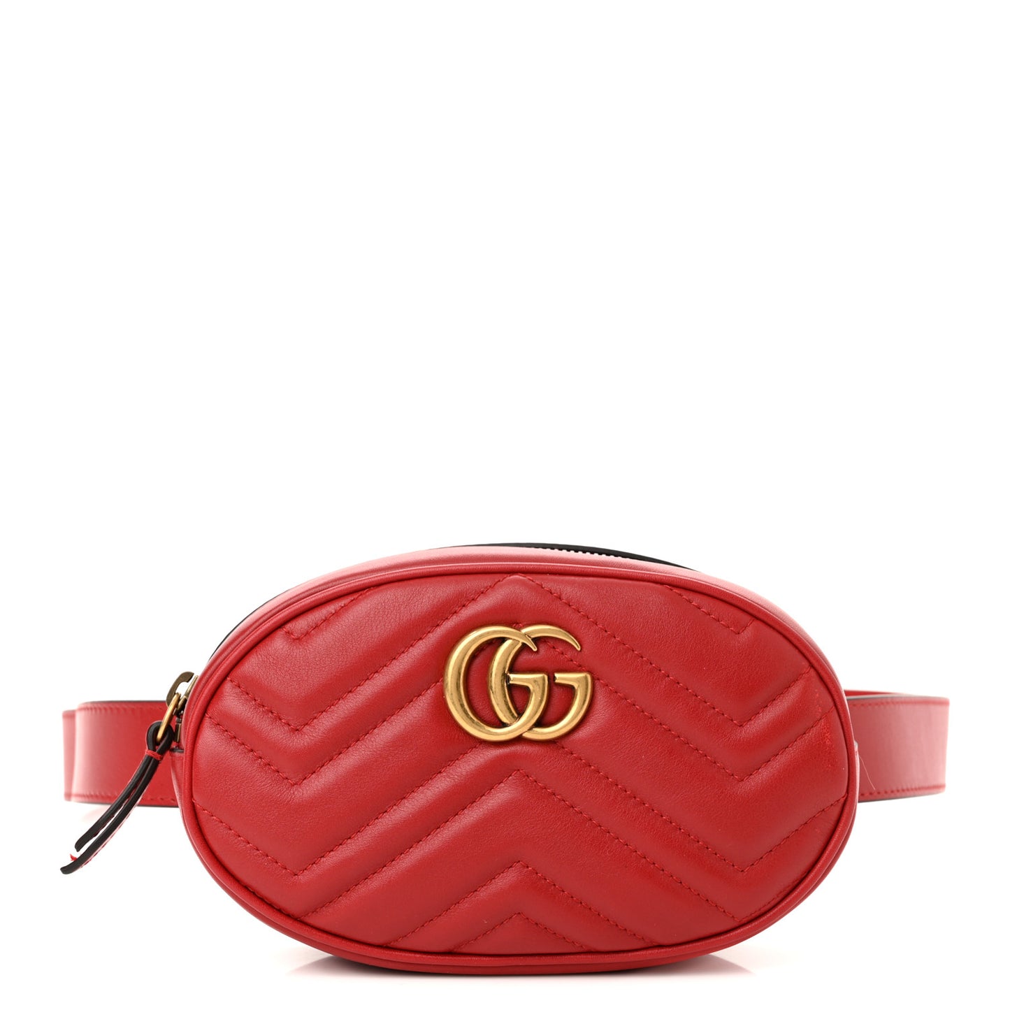 Calfskin Matelasse GG Marmont Belt Bag 85 34 Hibiscus Red