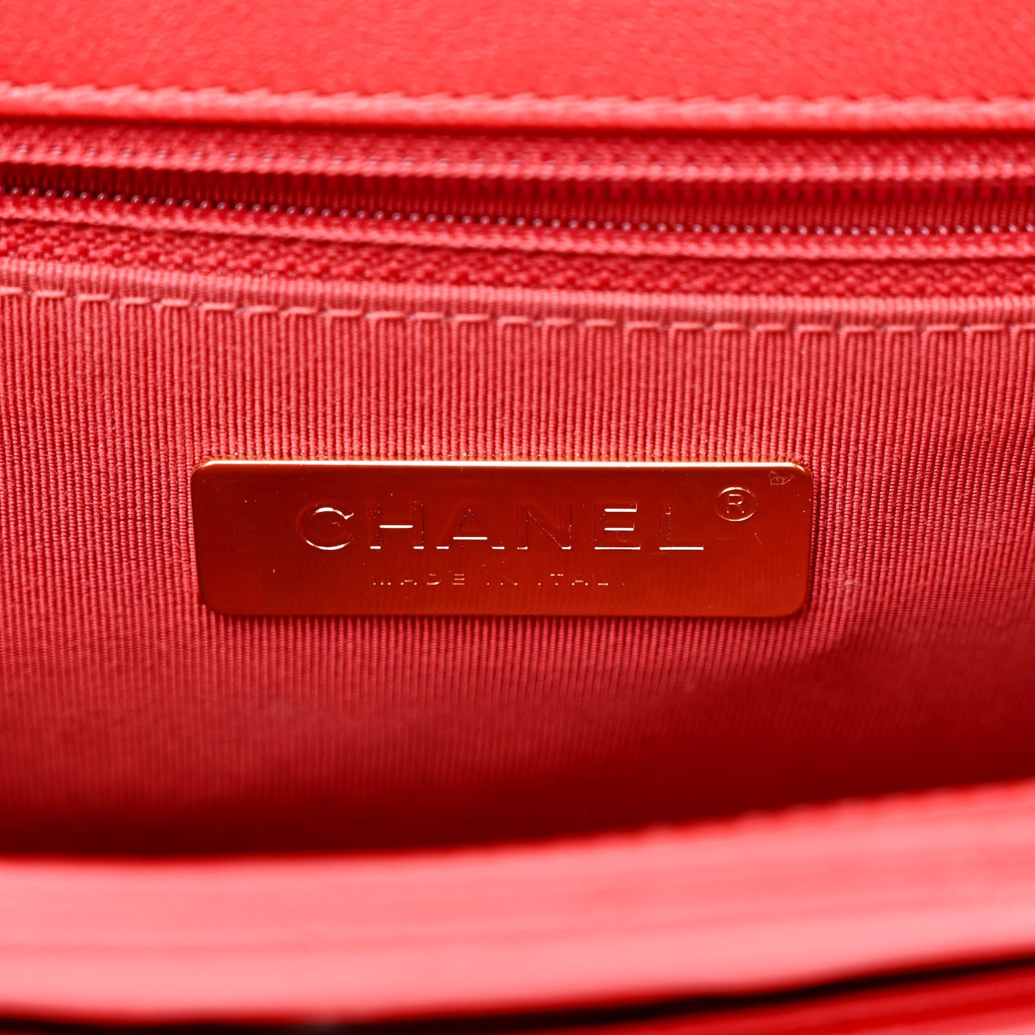 Chanel Lambskin Quilted Chain Infinity Top Handle Flap Red 6 of 11