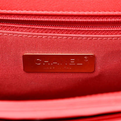 Chanel Lambskin Quilted Chain Infinity Top Handle Flap Red 6 of 11