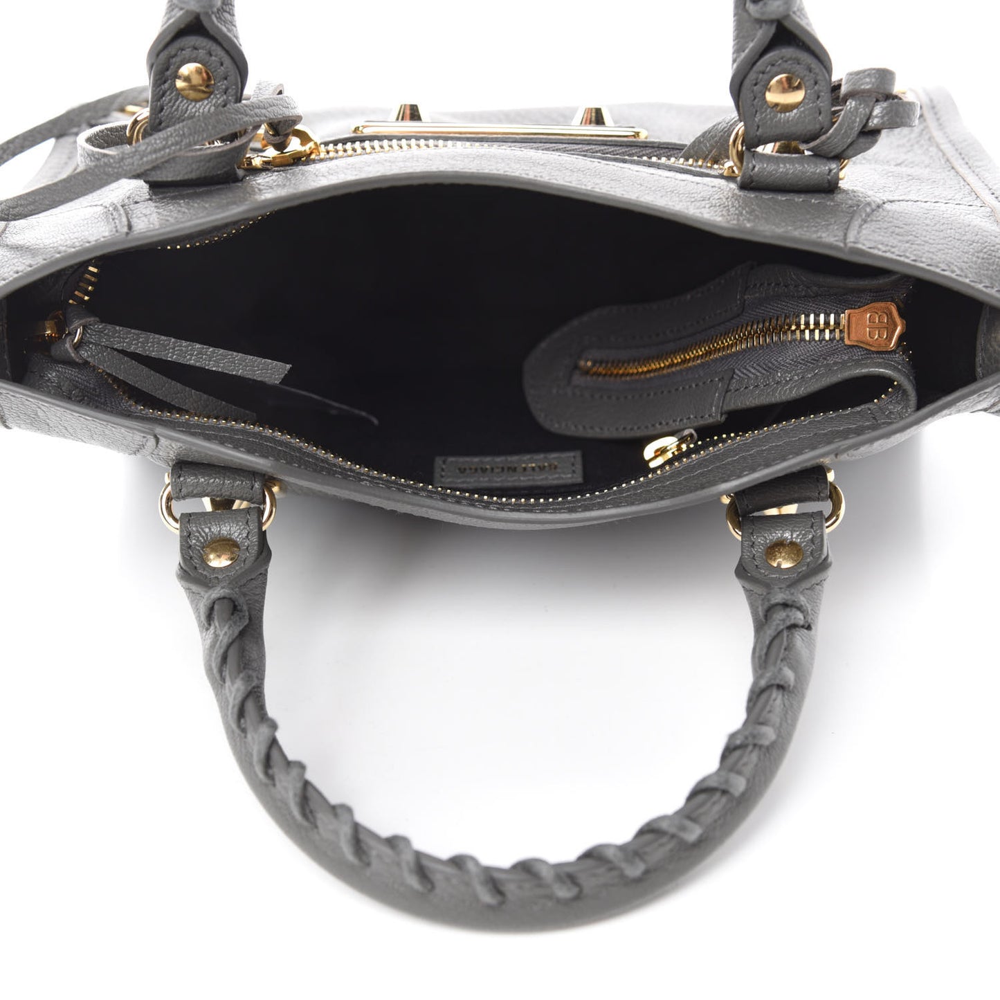 Chevre Gold Metallic Edge Hardware Mini City Gris Acier