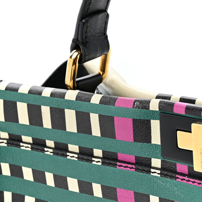 Fendi Vitello Seta Digital Print Large Peekaboo Iconic Satchel Multicolor Black 12 of 19